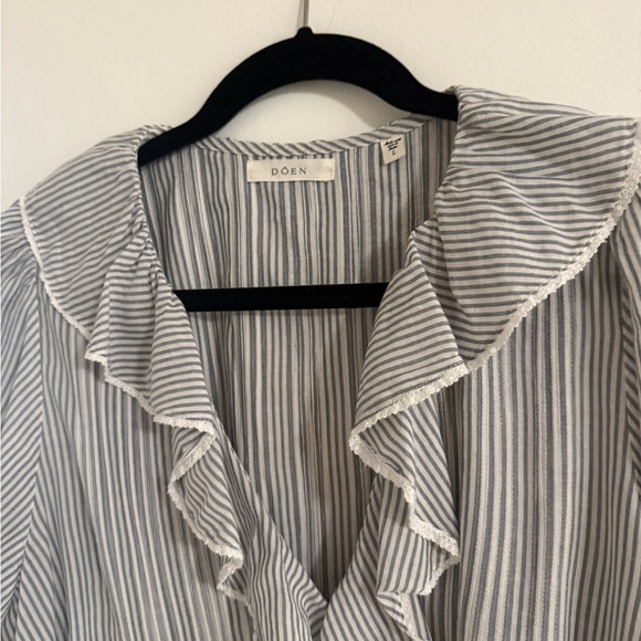 DOEN Henri Striped Cotton Puff Top - Picture 3 of 4